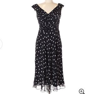 Andrianna Papell Black Polka Dot Cocktail Dress 10